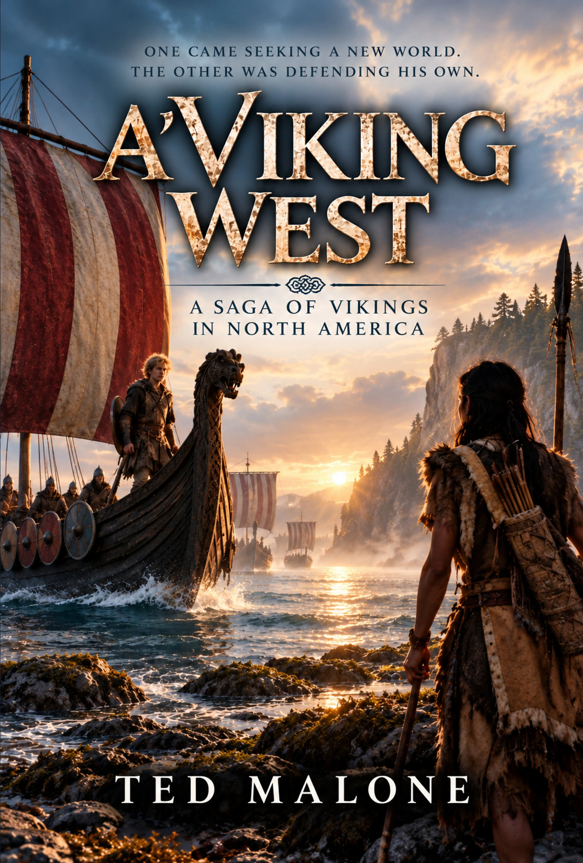 Official cover of A’Viking West: The First Shore by Ted Malone