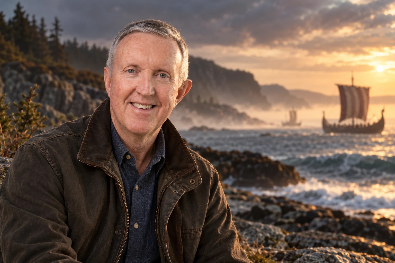 Ted Malone on a North Atlantic shoreline